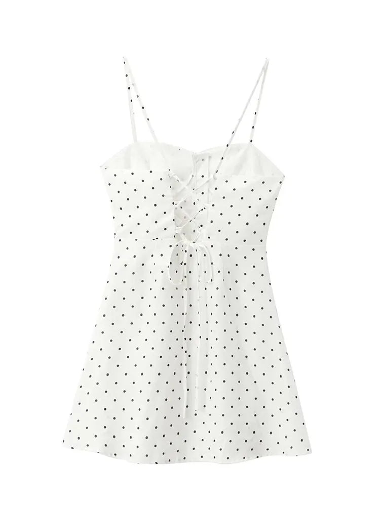 Women's Mini Dress Lightweight Polka Dot Straps 8