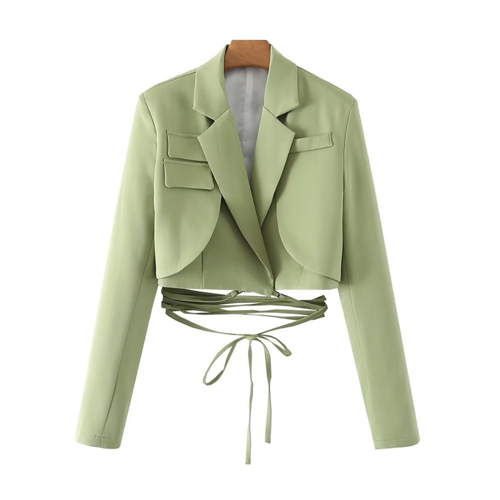 Damen Cropped Blazer – Tailliertes Design, Vielseitig und Elegant für Business & Abendlooks - Chicquemoda Rosa / S Chicquemoda Damenblazer Damen Cropped Blazer – Tailliertes Design, Vielseitig und Elegant für Business & Abendlooks