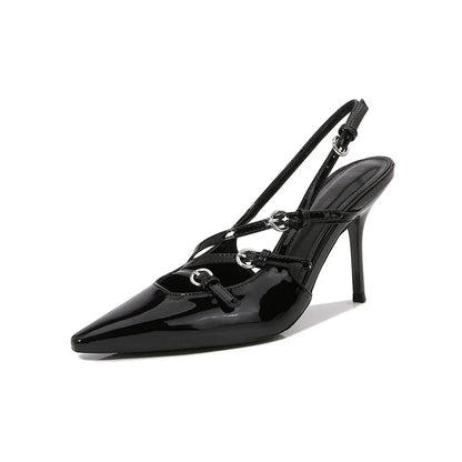 Women's Stiletto Sandals Synthetic Elegant Black 7