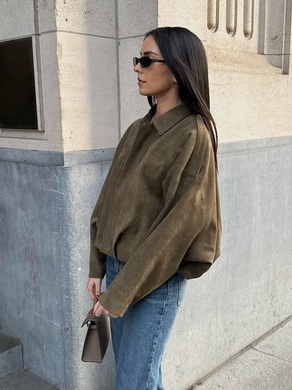 Elegant Suede Jacket for Women | Chic Autumn & Winter Outerwear