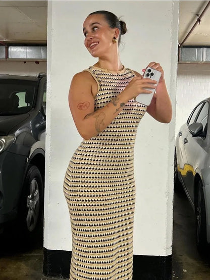 Women's Striped Knit Dress Comfortable 3