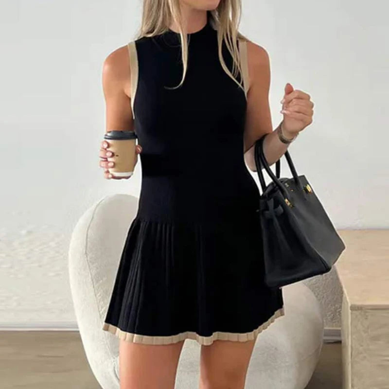 Women's A-Line Dress Polyester with Pleated Design 9