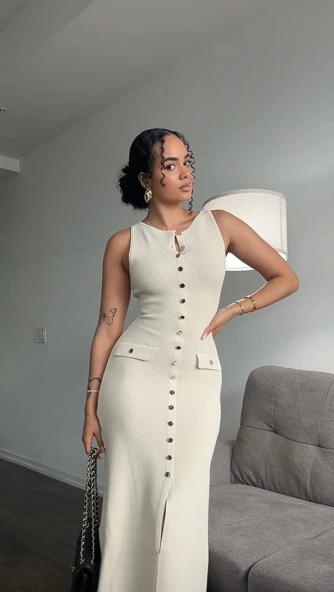 Women's Maxi Dress Knit Sleeveless 3