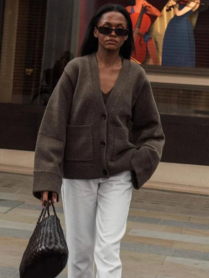 Juliette V-Neck Knit Cardigan – Soft, Elegant & Perfect for Layering