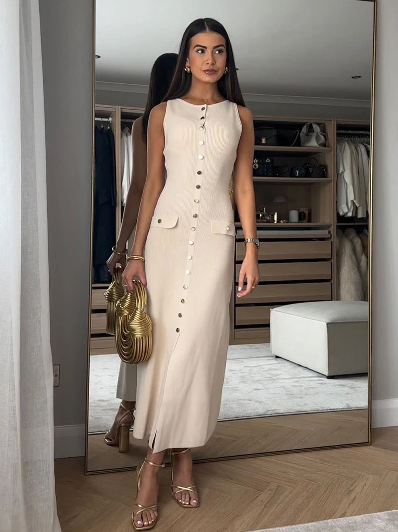 Women's Maxi Dress Knit Sleeveless 1
