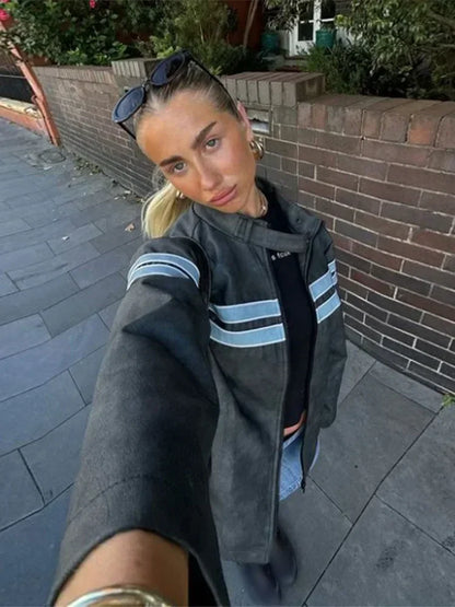 Schicke graue Reißverschlussjacke mit schlankem Design für stilvolle Anlässe – hochwertiger Stoff, geeignet für legere und formelle Anlässe – 5