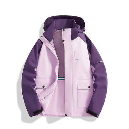 Elegant Waterproof Hooded Thermal Jacket for Women | Ideal for Cold & Rainy Weather