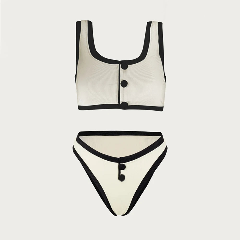 Women's High Waisted Bikini Set Nylon Blend 3