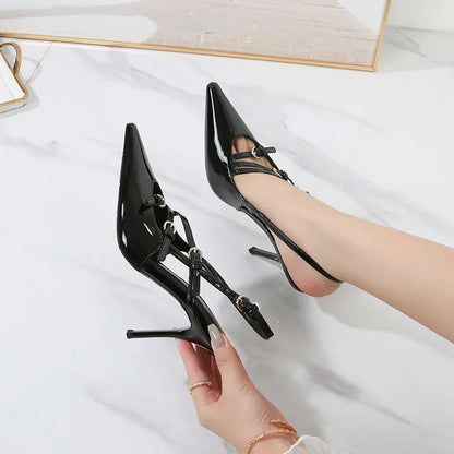 Women's Stiletto Sandals Synthetic Elegant Black 4