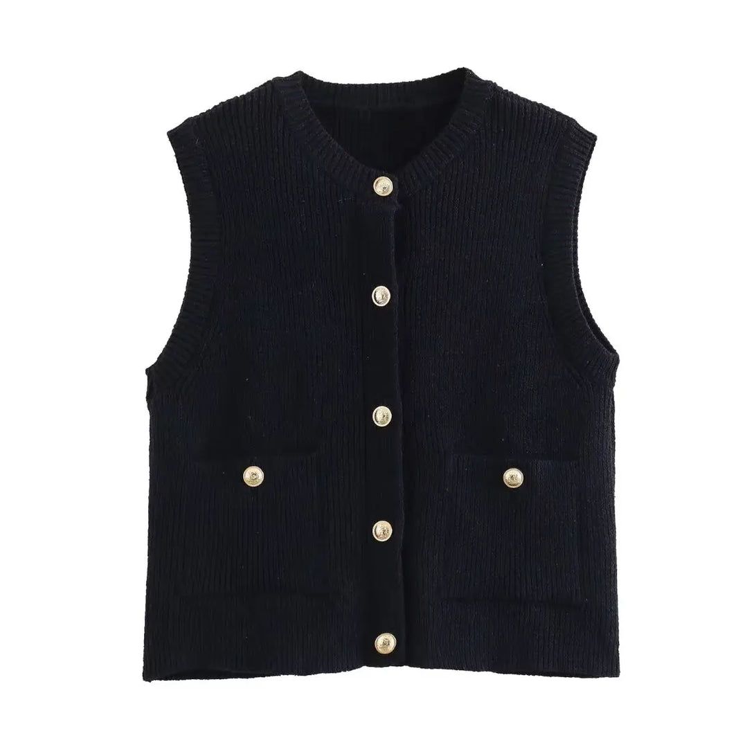 Women's Sweater Vest High-Quality Fabric Sleeveless 1