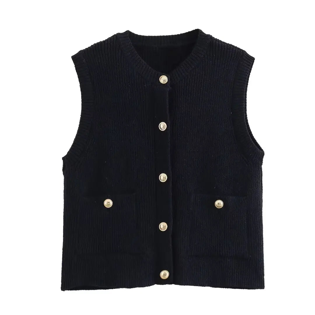 Women's Sweater Vest High-Quality Fabric Sleeveless 1