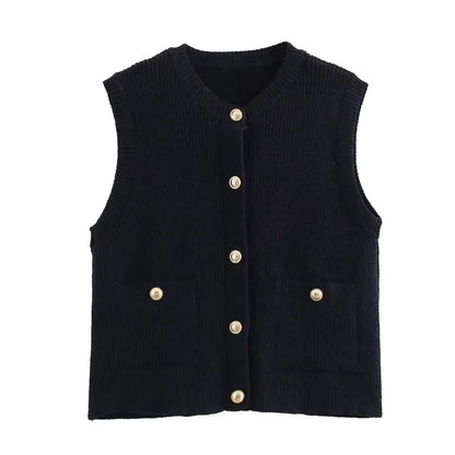 Women's Sweater Vest High-Quality Fabric Sleeveless 1