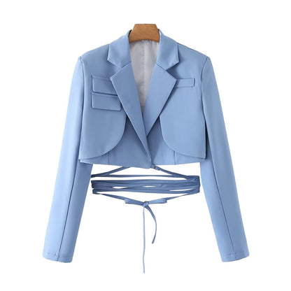 Damen Cropped Blazer – Tailliertes Design, Vielseitig und Elegant für Business & Abendlooks - Chicquemoda Rosa / S Chicquemoda Damenblazer Damen Cropped Blazer – Tailliertes Design, Vielseitig und Elegant für Business & Abendlooks