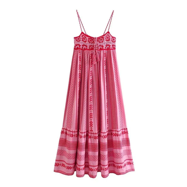 Women's Midi Dress Cotton Lace Detail 9