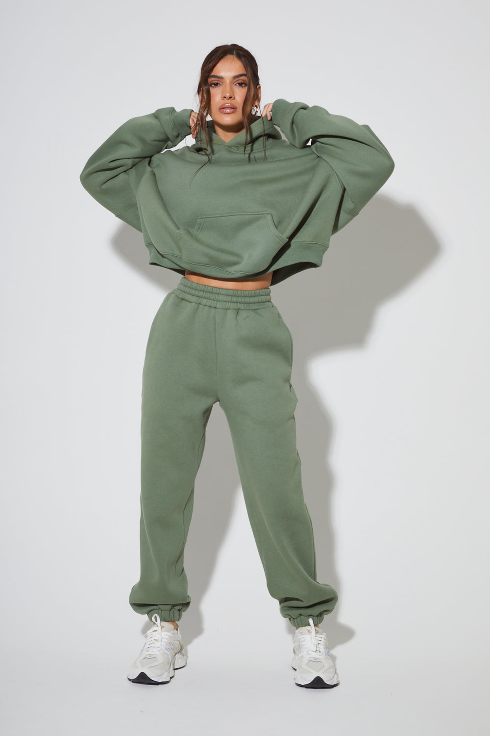 Übergroßer grauer Baumwoll-Hoodie für Herren mit gerippten Bündchen – bequeme, lässige Passform-3