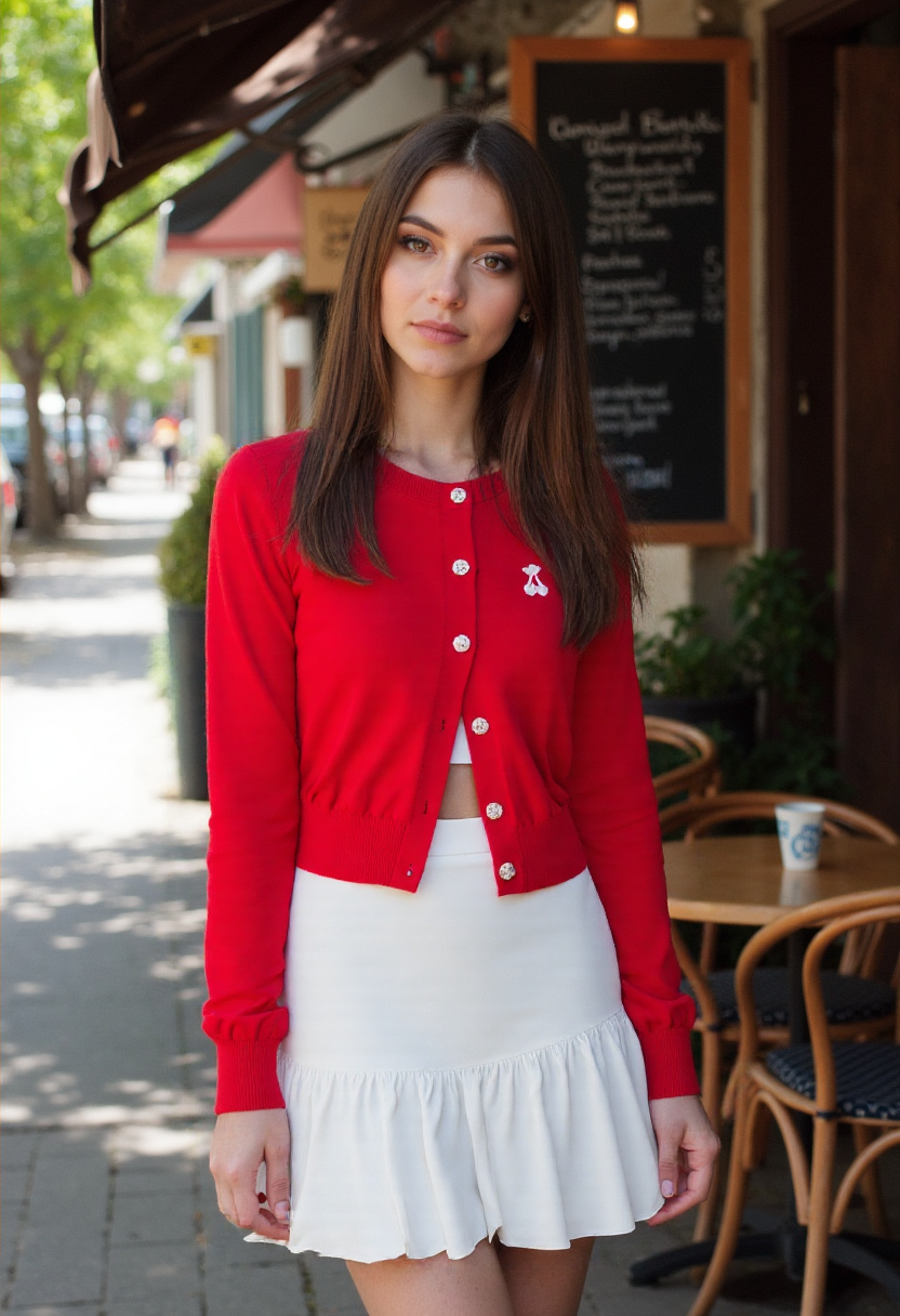 Women's Cardigan Cherry Print Soft Fabric 2
