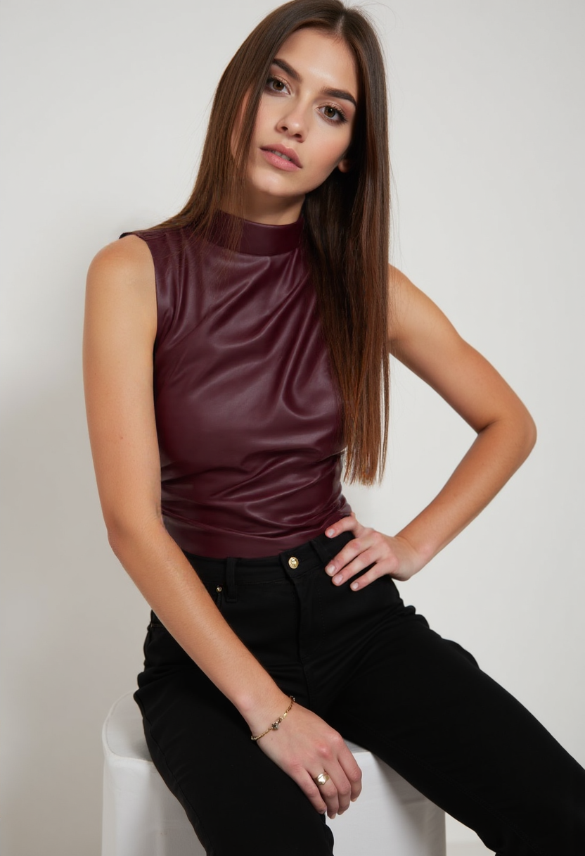 Women's Going Out Top Polyester Burgundy 5