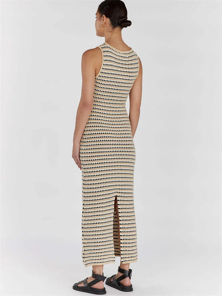 Women's Striped Knit Dress Comfortable 5
