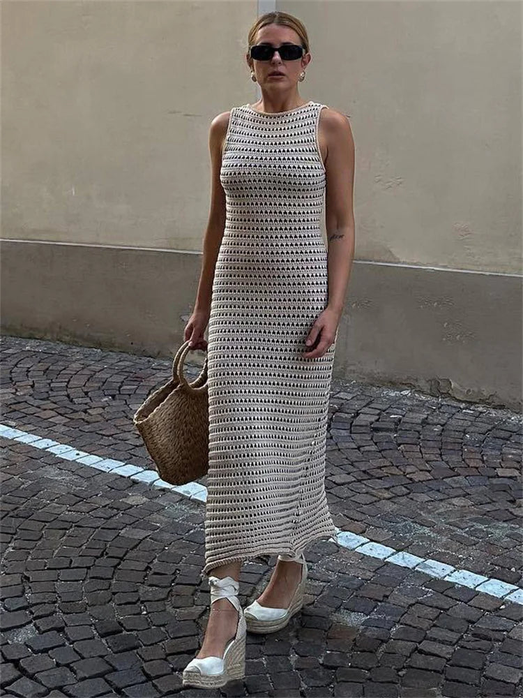 Women's Striped Knit Dress Comfortable 6