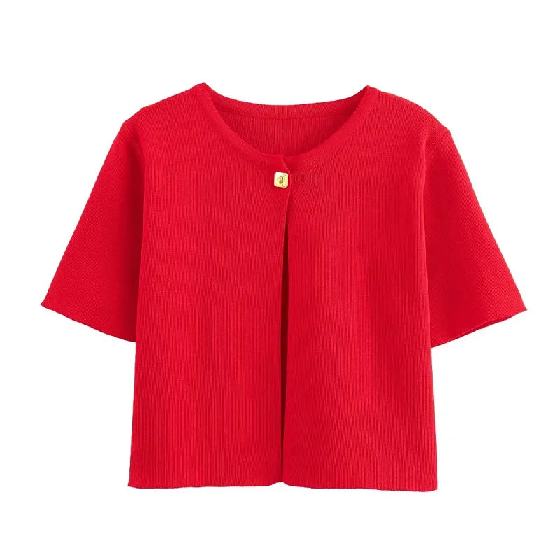 Women's Short Cardigan Soft Warm Texture 4