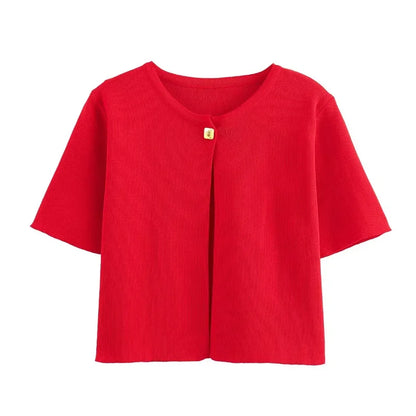 Women's Short Cardigan Soft Warm Texture 4