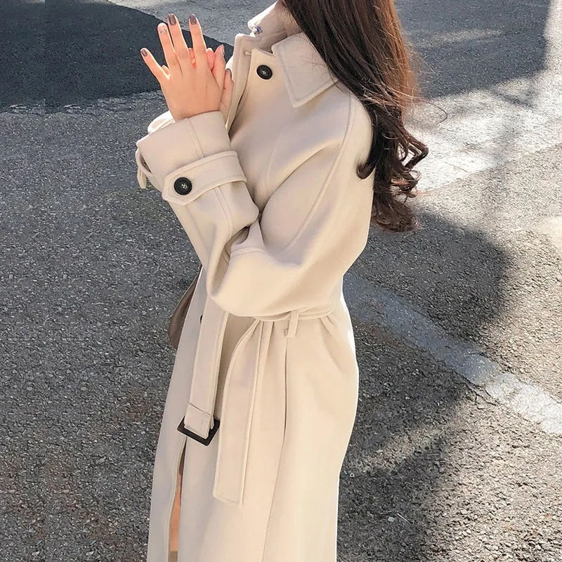 Women's Elegant Trench Coat with Belt | Ideal for Autumn/Winter
