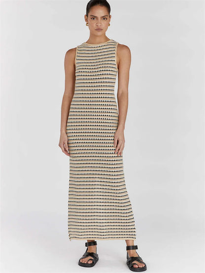 Women's Striped Knit Dress Comfortable 4