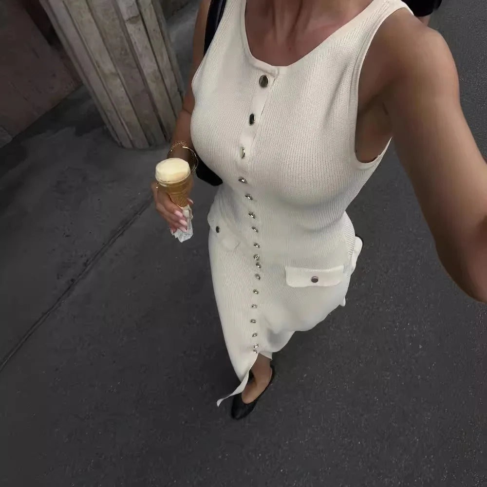 Women's Maxi Dress Knit Sleeveless 2