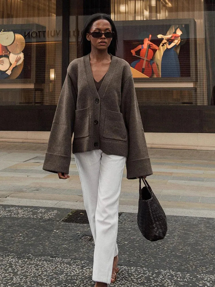 Juliette V-Neck Knit Cardigan – Soft, Elegant & Perfect for Layering