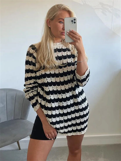 Women's Black Dress Polyester Casual Knit 4