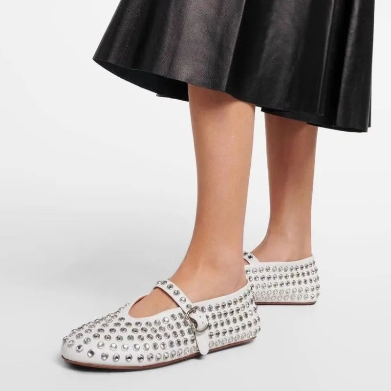 Women's Ballet Flats Faux Leather with Bow 2