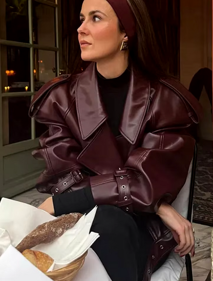 Lederjacke Damen und Herren aus hochwertigem Leder - Zeitloses Design, wind- und kältebeständig, in verschiedenen Größen erhältlich-2