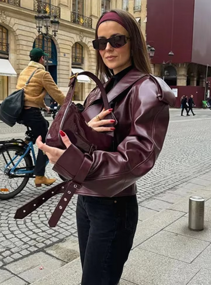 Lederjacke Damen und Herren aus hochwertigem Leder - Zeitloses Design, wind- und kältebeständig, in verschiedenen Größen erhältlich-3