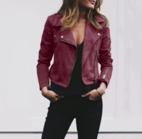Casual Biker Jacket with Zipper for Women | Great for Casual Days