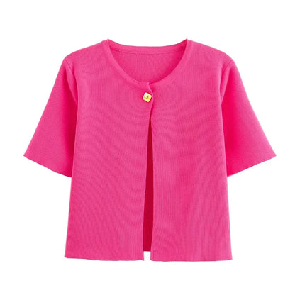 Women's Short Cardigan Soft Warm Texture 3