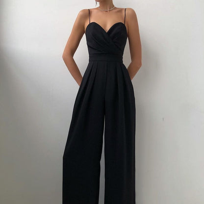 Women's Long Jumpsuit Cotton Spaghetti Straps 5