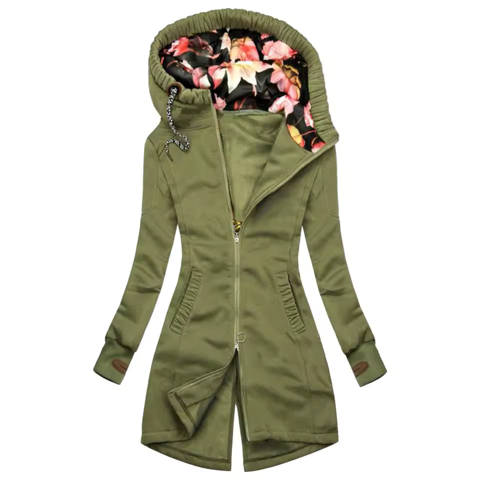 Waterproof Outdoor Rain Jacket with Hood and Flowers for Women | Great for Outdoor Activities