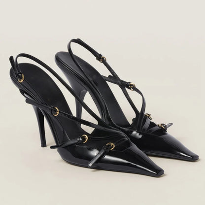 Women's Stiletto Sandals Synthetic Elegant Black 6
