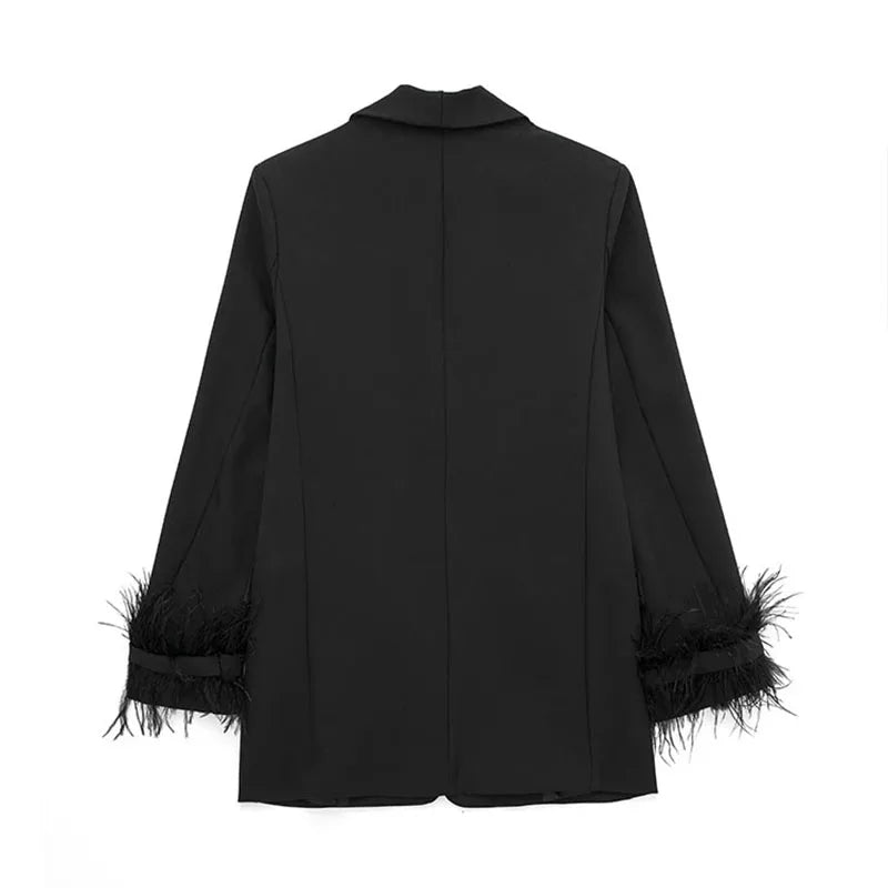 Women's Blazer Feather Detail Tailored Fit 13
