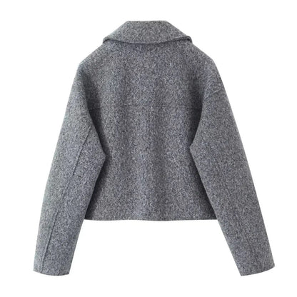 Women Boucle Jacket – Elegant Textured Open-Front Outerwear