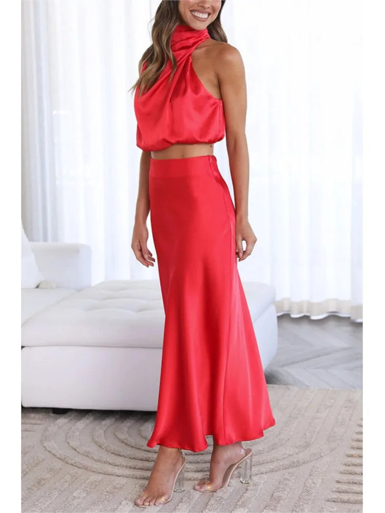 Women's - Satin Set - Elegant - Formal Style - Ideal for Parties