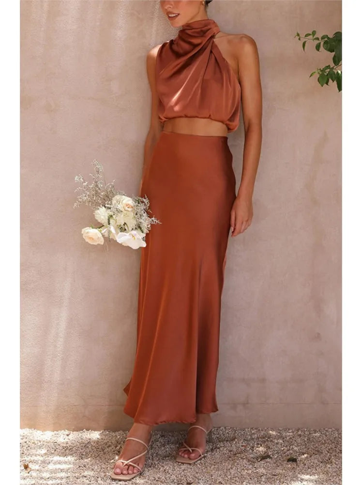 Women's - Satin Set - Elegant - Formal Style - Ideal for Parties