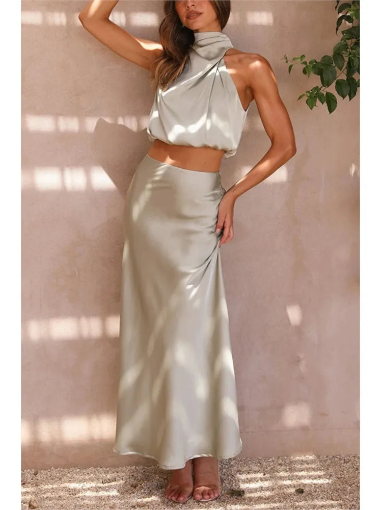 Women's - Satin Set - Elegant - Formal Style - Ideal for Parties