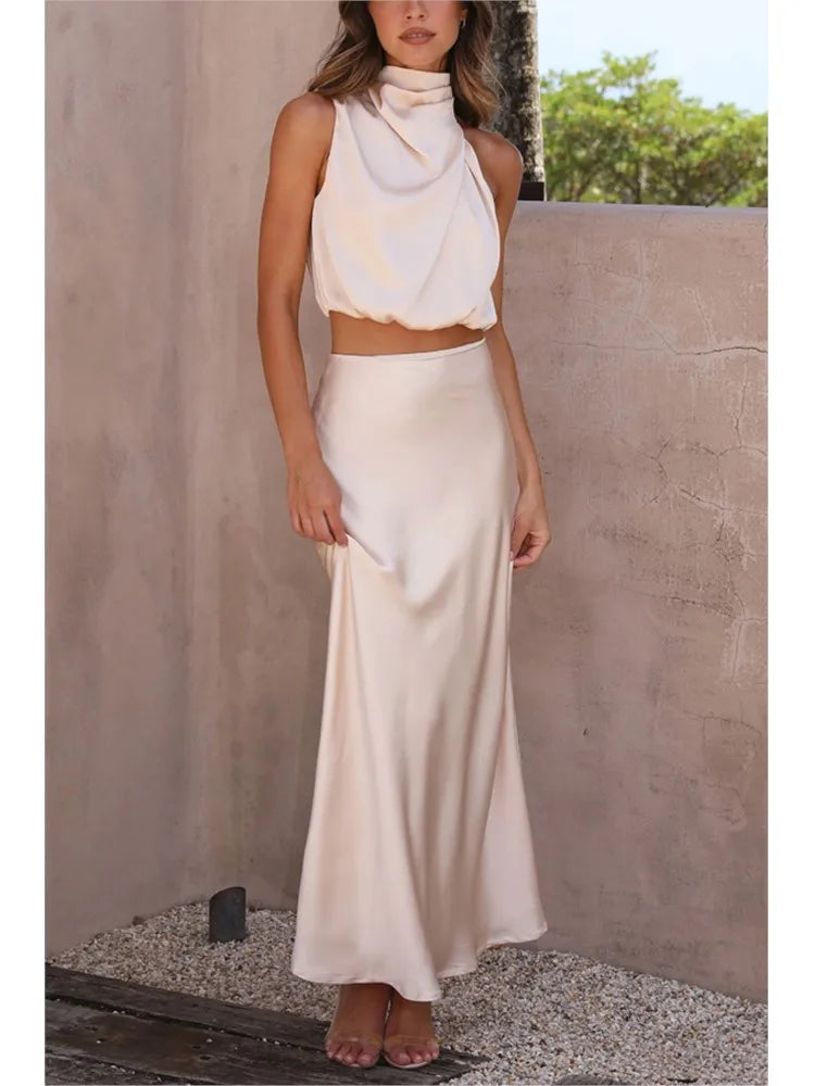 Women's - Satin Set - Elegant - Formal Style - Ideal for Parties