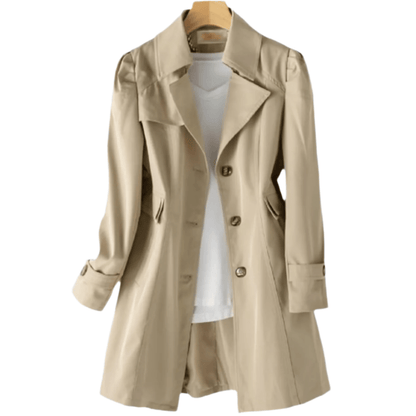 Women's Trench Coat Waterproof Adjustable Belt Elegant Timeless 6