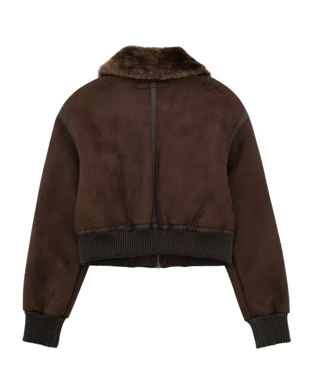 Women’s Suede Bomber Jacket – Stylish & Timeless