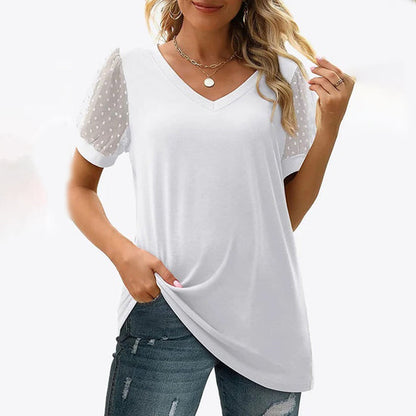 Women's - V-neck Blouse - Casual - Modern Style - Ideal for Summer