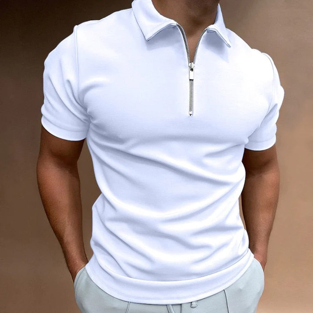 Men's  - Zip Polo Shirt - Casual - Timeless Style - Ideal for Summer