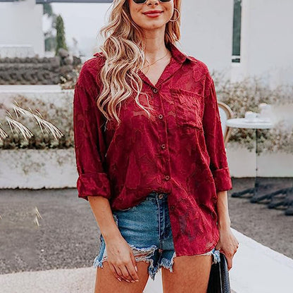 Women's - Shirt with Buttons - Casual - Timeless Style - Everyday Wear