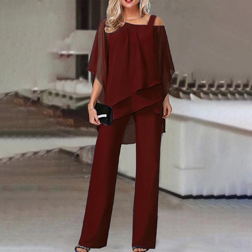 Women's 2-Piece Set Cold Shoulder Polyester